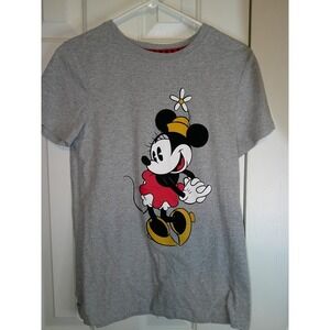 Disney Minnie Mouse Felt and Graphic Tee Cartoon Character Tshirt Women's Size L